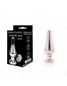 Korek analny butt plug small white stone - Korki analne stalowe - 1