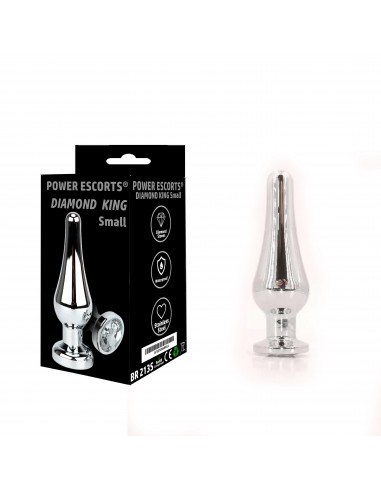 Korek analny butt plug small white stone - Korki analne stalowe - 1