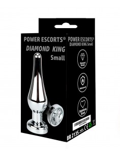 Korek analny butt plug small white stone - Korki analne stalowe - 1 2