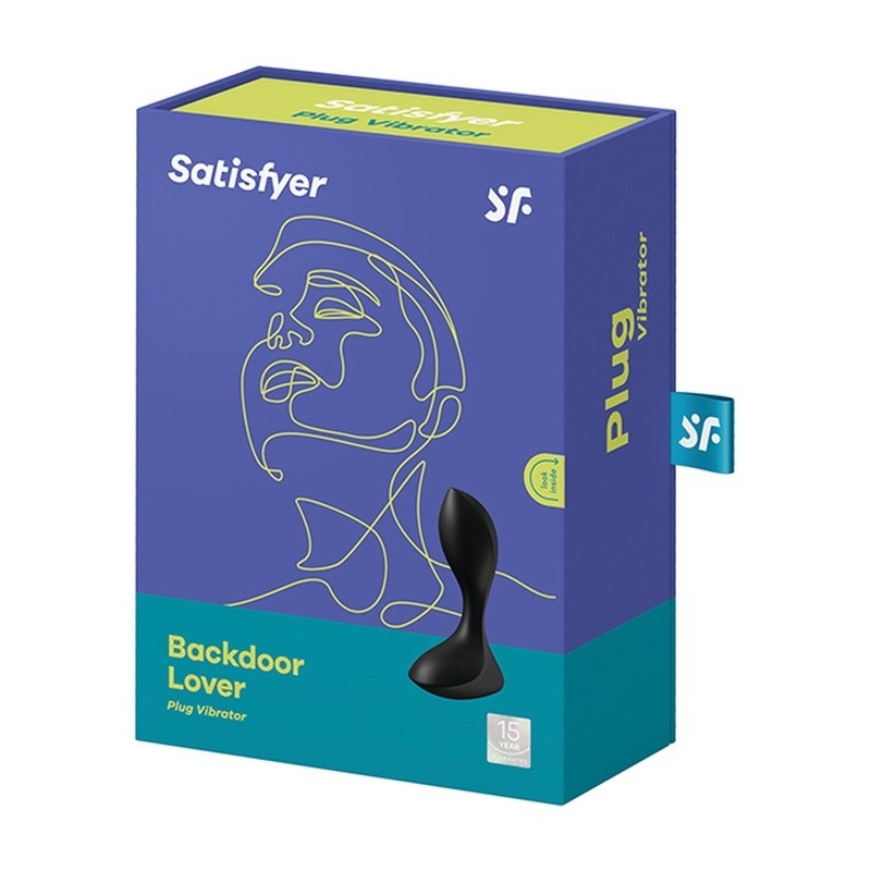 Wibrator analny Satisfyer Backdoor Lover - silikon przyjazny dla ciała, 12 programów, szeroka podstawa, 11,2 cm - 5
