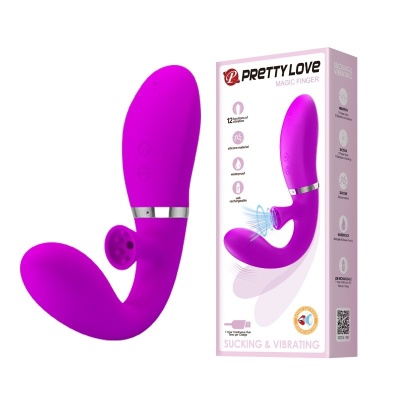 Wibrator Magic Finger z podciśnieniową stymulacją łechtaczki i wibracją punktu G, ok. 24,5 cm - 1 2