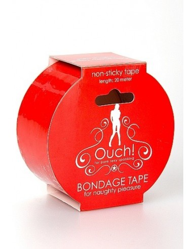 Taśma do krępowania BDSM Bondage Tape - Red - Taśmy, szarfy do krępowania - 2