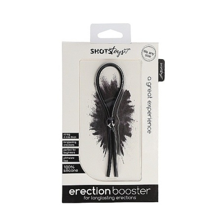 Erection Booster Black - regulowany silikonowy pierścień erkecyjny na penisa, 13,5 cm, obwód 20-100 mm - 2