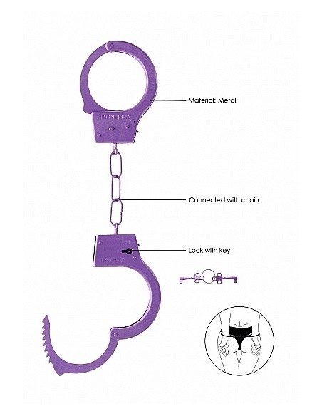 Kajdanki erotyczne Beginner"s Handcuffs - Purple - Kajdanki erotyczne - 7