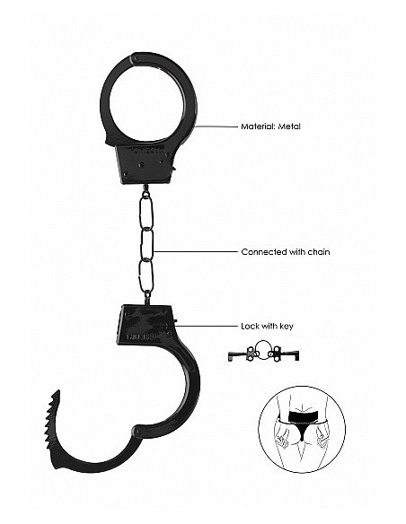 Kajdanki erotyczne Beginner"s Handcuffs - Black - Kajdanki erotyczne - 6