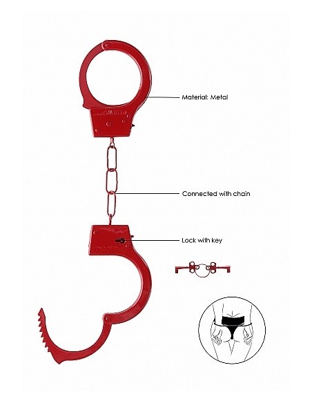 Kajdanki erotyczne Beginner"s Handcuffs - Red - Kajdanki erotyczne - 6