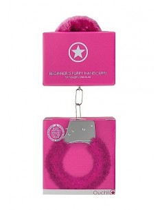 Kajdanki erotyczne Beginner"s Handcuffs Furry - Pink - Kajdanki erotyczne - 1