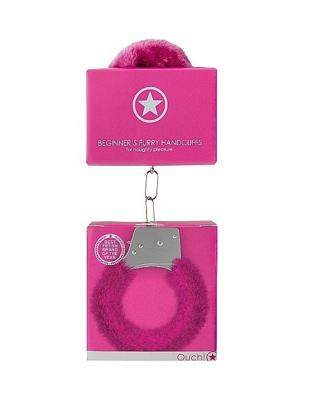 Kajdanki erotyczne Beginner"s Handcuffs Furry - Pink - Kajdanki erotyczne - 1