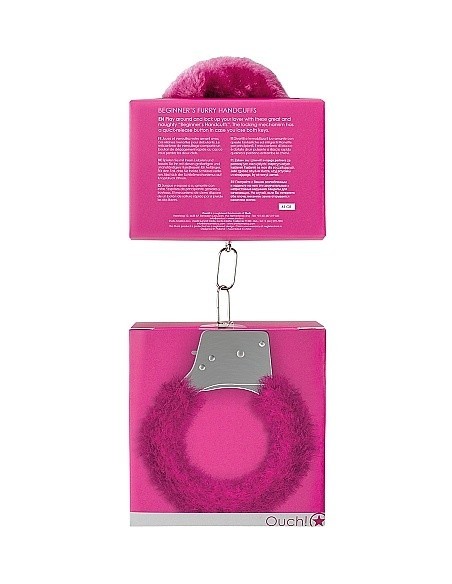 Kajdanki erotyczne Beginner"s Handcuffs Furry - Pink - Kajdanki erotyczne - 3
