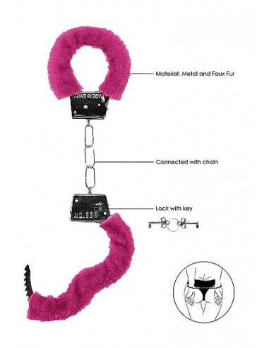 Kajdanki erotyczne Beginner"s Handcuffs Furry - Pink - Kajdanki erotyczne - 6