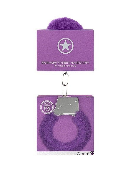 Kajdanki erotyczne Beginner"s Handcuffs Furry - Purple - Kajdanki erotyczne - 1