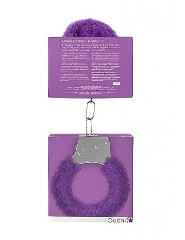 Kajdanki erotyczne Beginner"s Handcuffs Furry - Purple - Kajdanki erotyczne - 3