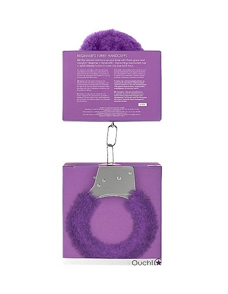 Kajdanki erotyczne Beginner"s Handcuffs Furry - Purple - Kajdanki erotyczne - 3