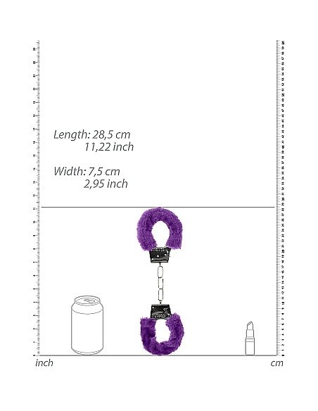 Kajdanki erotyczne Beginner"s Handcuffs Furry - Purple - Kajdanki erotyczne - 4