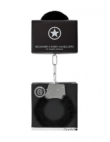 Kajdanki erotyczne Beginner"s Handcuffs Furry - Black - Kajdanki erotyczne - 1