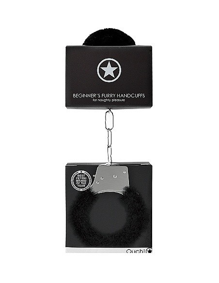 Kajdanki erotyczne Beginner"s Handcuffs Furry - Black - Kajdanki erotyczne - 1
