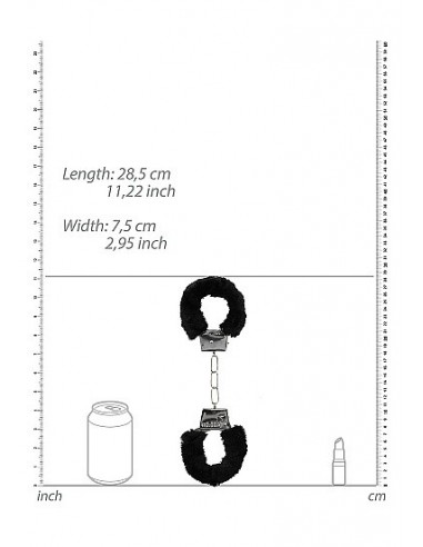 Kajdanki erotyczne Beginner"s Handcuffs Furry - Black - Kajdanki erotyczne - 4