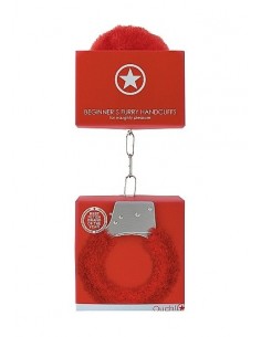 Kajdanki erotyczne Beginner"s Handcuffs Furry - Red - Kajdanki erotyczne - 1