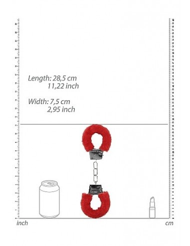 Kajdanki erotyczne Beginner"s Handcuffs Furry - Red - Kajdanki erotyczne - 4