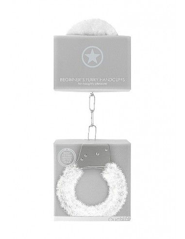 Kajdanki erotyczne Beginner"s Handcuffs Furry - White - Kajdanki erotyczne - 2