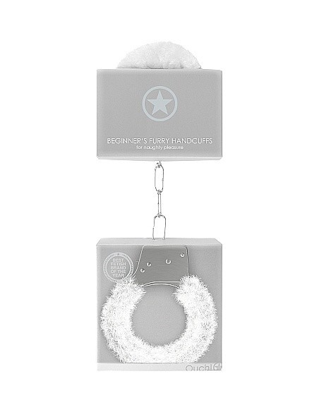 Kajdanki erotyczne Beginner"s Handcuffs Furry - White - Kajdanki erotyczne - 2