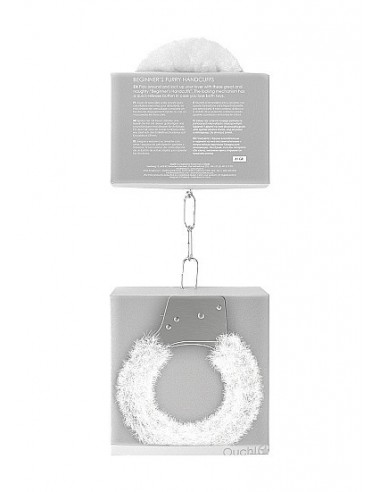 Kajdanki erotyczne Beginner"s Handcuffs Furry - White - Kajdanki erotyczne - 4