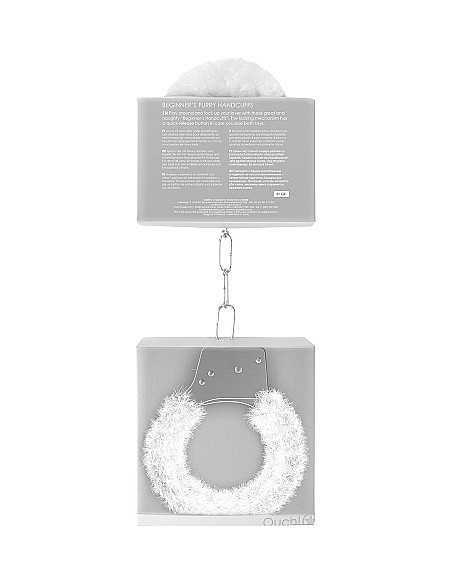 Kajdanki erotyczne Beginner"s Handcuffs Furry - White - Kajdanki erotyczne - 4