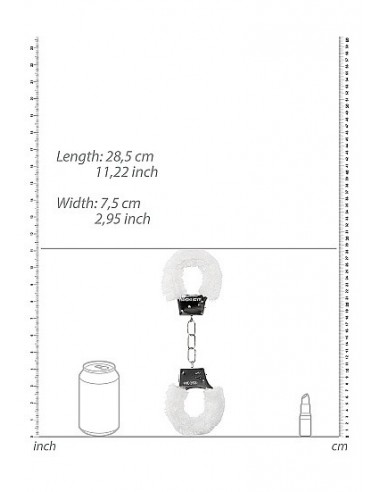 Kajdanki erotyczne Beginner"s Handcuffs Furry - White - Kajdanki erotyczne - 5