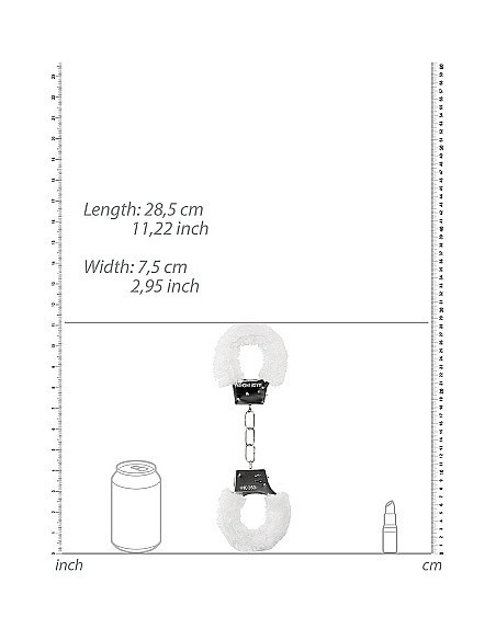 Kajdanki erotyczne Beginner"s Handcuffs Furry - White - Kajdanki erotyczne - 5