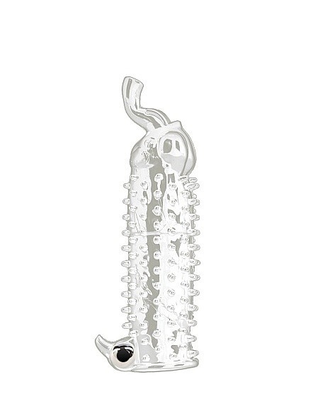 Wibrująca Nakładka Na Penisa Elephant Transparent - Przedłużki i nakładki na penisa - 1