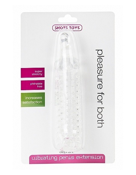 Wibrująca Nakładka Na Penisa Elephant Transparent - Przedłużki i nakładki na penisa - 2