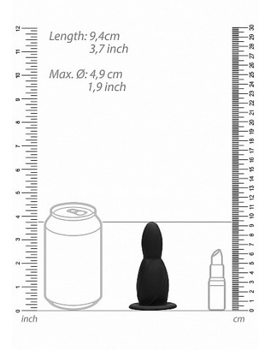 Wibrujący korek analny Buttplug - Small - Black - Kulki i korki analne wibrujące - 3
