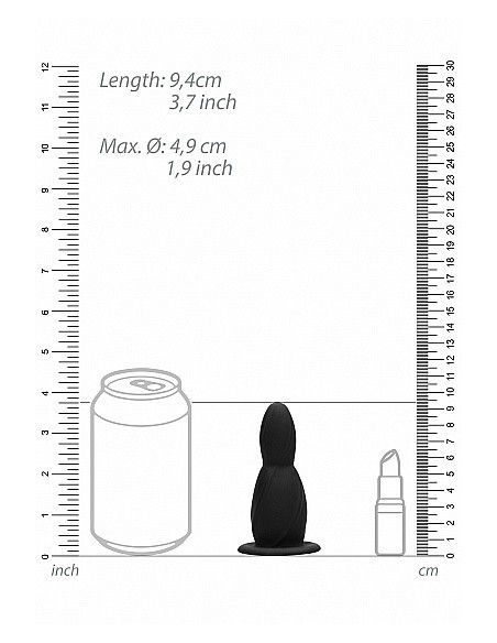 Wibrujący korek analny Buttplug - Small - Black - Kulki i korki analne wibrujące - 3
