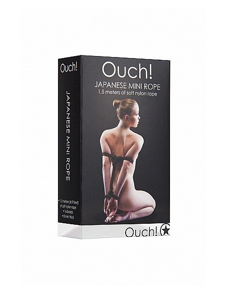 Japanese Mini Rope Lina do wiązania krępowania BDSM 1,5m Black - Liny, sznury BDSM - 3