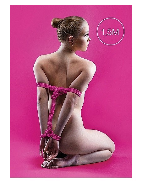Japanese Mini Rope Lina do wiązania krępowania BDSM 1,5m Pink - Liny, sznury BDSM - 2