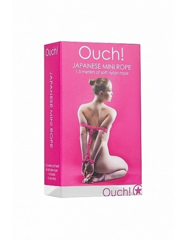 Japanese Mini Rope Lina do wiązania krępowania BDSM 1,5m Pink - Liny, sznury BDSM - 3