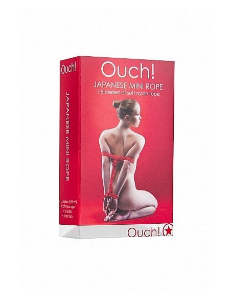 Japanese Mini Rope Lina do wiązania krępowania BDSM 1,5m Red - Liny, sznury BDSM - 3