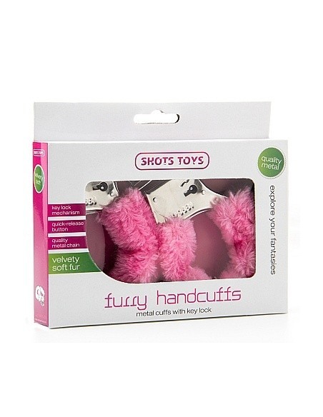 Kajdanki erotyczne Furry Handcuffs - Pink - Kajdanki erotyczne - 2