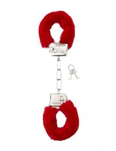 Kajdanki erotyczne Furry Handcuffs - Red - Kajdanki erotyczne - 1