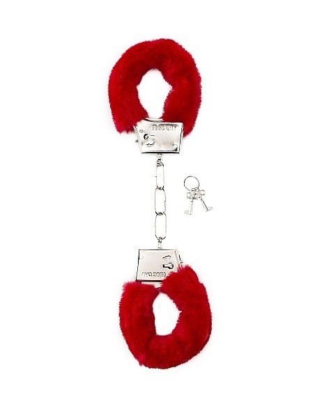 Kajdanki erotyczne Furry Handcuffs - Red - Kajdanki erotyczne - 1