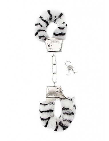 Kajdanki erotyczne Furry Handcuffs - Zebra - Kajdanki erotyczne - 1