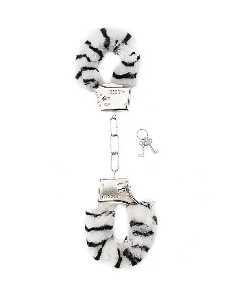 Kajdanki erotyczne Furry Handcuffs - Zebra - Kajdanki erotyczne - 1
