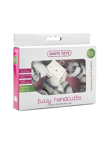 Kajdanki erotyczne Furry Handcuffs - Zebra - Kajdanki erotyczne - 2