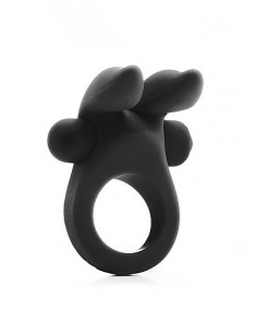 Pierścien erekcyjny wibrujący Rabbit Cockring - Czarny - Pierścienie erekcyjne wibrujące - 1