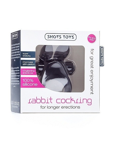Pierścien erekcyjny wibrujący Rabbit Cockring - Czarny - Pierścienie erekcyjne wibrujące - 2