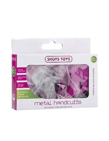 Kajdanki erotyczne Metal Handcuffs - Pink - Kajdanki erotyczne - 3