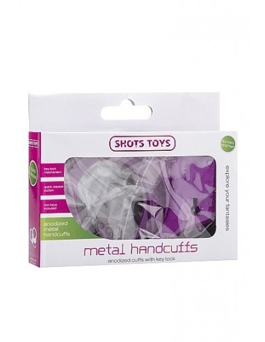 Kajdanki erotyczne Metal Handcuffs - Purple - Kajdanki erotyczne - 3