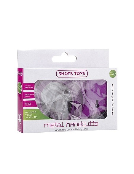Kajdanki erotyczne Metal Handcuffs - Purple - Kajdanki erotyczne - 3