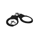 Kajdanki metalowe Metal Handcuffs Black z zamkiem i awaryjnym przyciskiem szybkiego uwolnienia, opak. 9,50 x 11,60 x 2 cm - 2