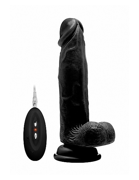 Realistyczny wibrator With Scrotum - Black 8'' - Wibratory Realistyczne - 1